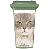 Fluffy Cat Wheelie Bin Sticker Panel